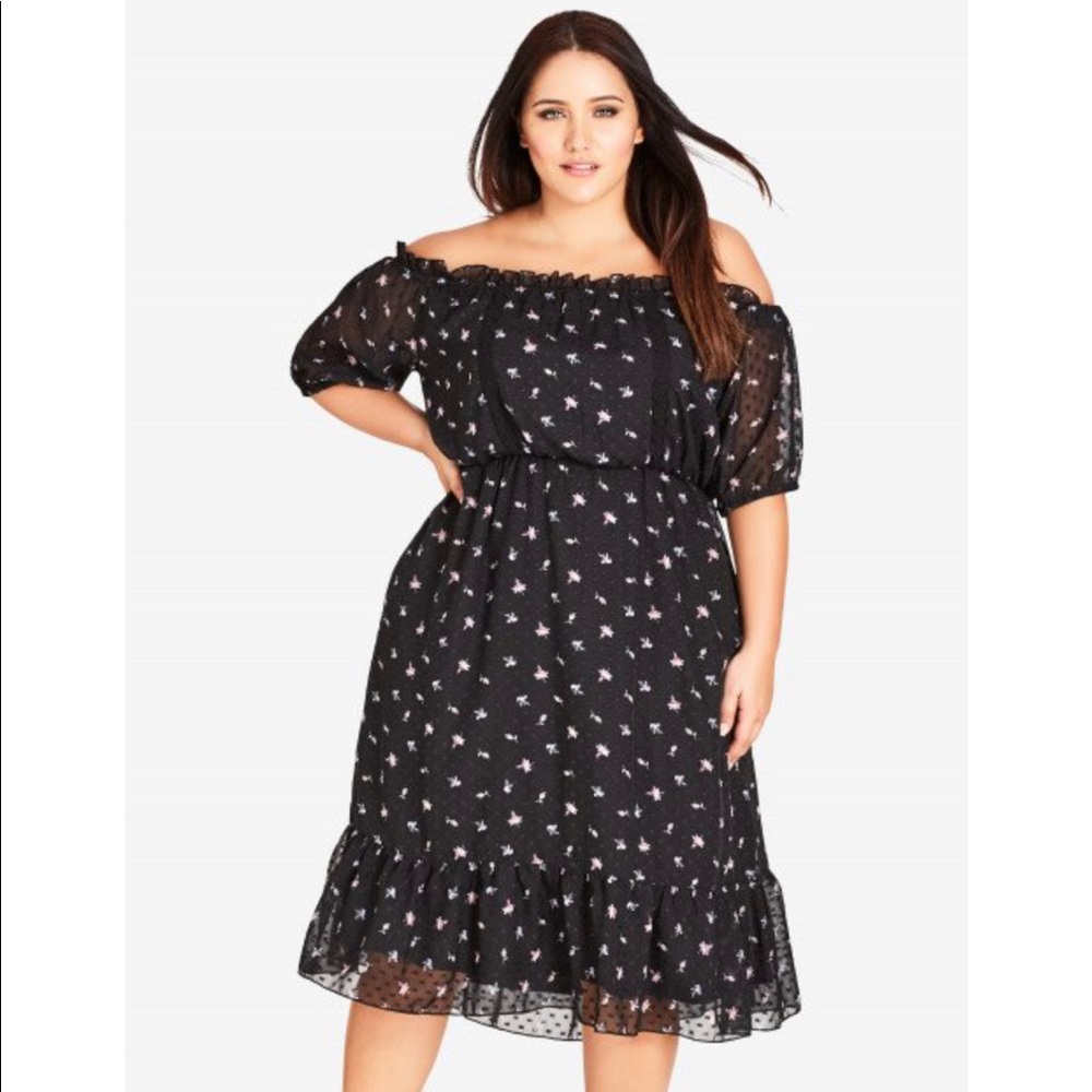 City Chic off shoulder dress s/16 worn once!